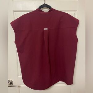 Figs Rafaela Burgundy Scrub Top Medium
